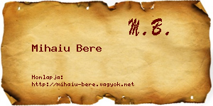 Mihaiu Bere névjegykártya